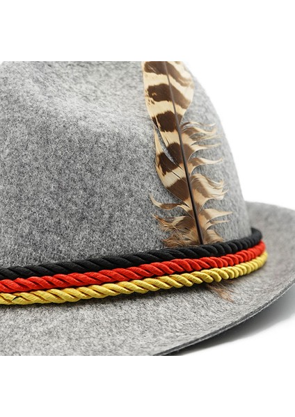 Yetişkinler Oktoberfest Şapka Bavyera Alman Bira Kostümü Cosplay Şapka ile Tüy Açık Gri (Yurt Dışından) fiyatları