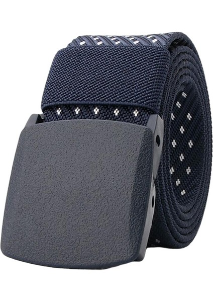 Erkek Moda Naylon Bel Kemeri Kayış Bel Bandı 1.5 "genişlik Koyu Mavi+Beyaz (Yurt Dışından)