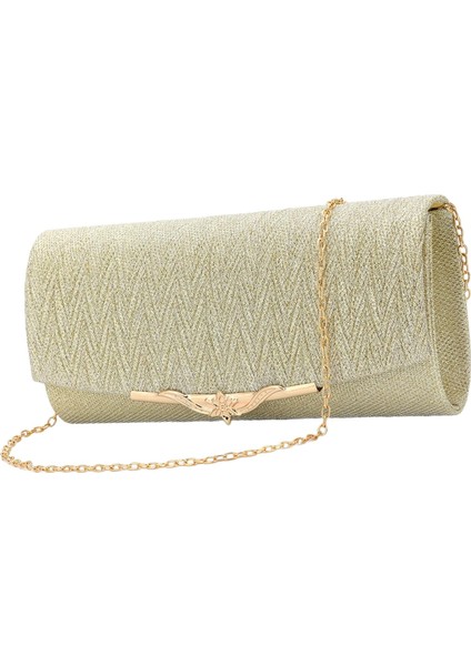 Moda Kadınlar Akşam Çanta Parti Kokteyl Düğün Crossbody Cüzdan Çanta Altın (Yurt Dışından)