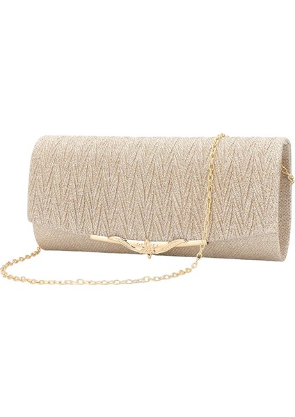 Moda Kadınlar Akşam Çanta Partisi Kokteyl Düğün Crossbody Cüzdan Çanta Şampanya (Yurt Dışından)