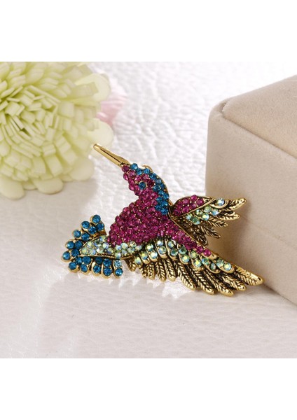 Retro Woodpecker Moda Broş Renkli Kristal Zarif Charm Girls Pin (Yurt Dışından)