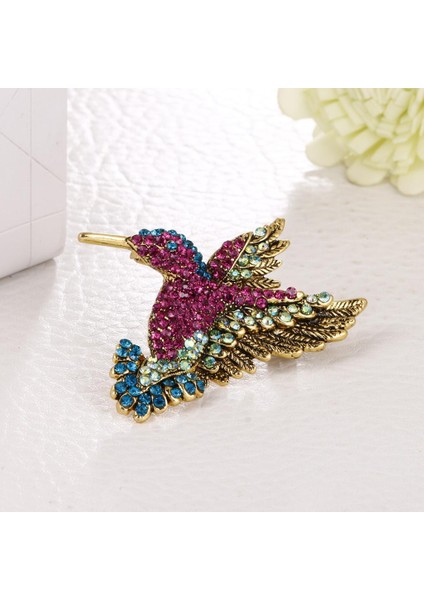 Retro Woodpecker Moda Broş Renkli Kristal Zarif Charm Girls Pin (Yurt Dışından)