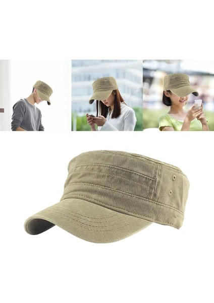 Retro Tarzı Şapka Açık Güneş Koruma Güneş Şapka Yıkanmış Pamuk Unisex Spor Haki (Yurt Dışından) indirimleri