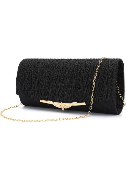 Moda Kadınlar Akşam Çanta Parti Kokteyl Düğün Crossbody Cüzdan Çanta Siyah (Yurt Dışından) indirimleri
