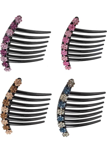 Rhinestones Saç Tarağı Klipsi Gelin Saç (Mavi+Mor+Pembe+Şampanya) (Yurt Dışından) fiyatları