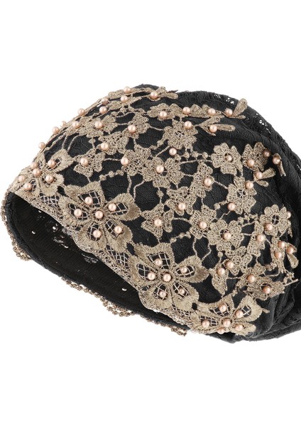 Yumuşak Kadınlar Dantel Beanie Jacquard Kanser Şapkası Yaz Nefes Alabası Sarkık Siyah (Yurt Dışından) indirimleri