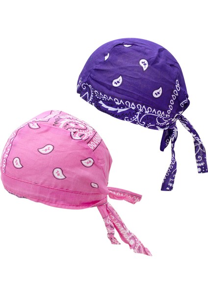 Bisiklet Korsan Şapkaları Bandana Beanie Kask Astar Baş Sargısı Mor Pembe (Yurt Dışından)