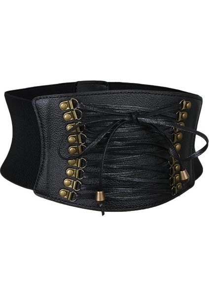 Vintage Yapay Deri Bel Kemer Cincher Waspie Stretch Up Corset (Yurt Dışından)