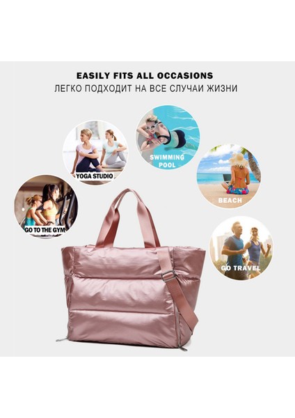 Kadınlar Büyük Spor Çanta Salonu Duffle Seyahat Eşleme Messenger Bagaj Omuz Çantası Pembe (Yurt Dışından) fiyatları