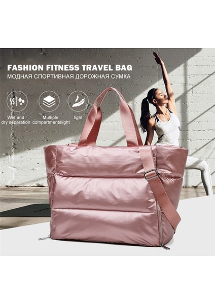 Kadınlar Büyük Spor Çanta Salonu Duffle Seyahat Eşleme Messenger Bagaj Omuz Çantası Pembe (Yurt Dışından) fırsatları
