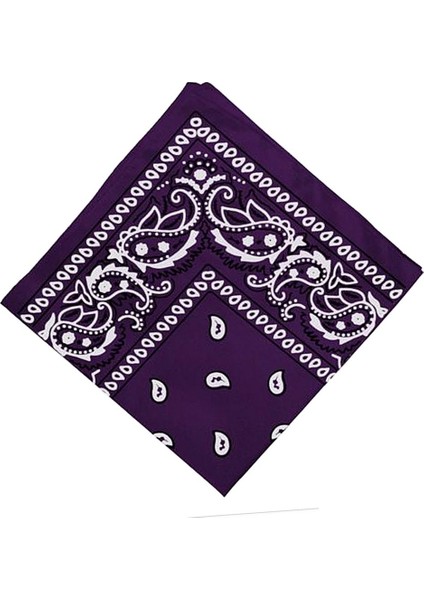 Pamuklu Baskı Kovboy Bandana Baş Sargı Boyun Eşarp Saç Band Kerchief Mor (Yurt Dışından) fiyatları
