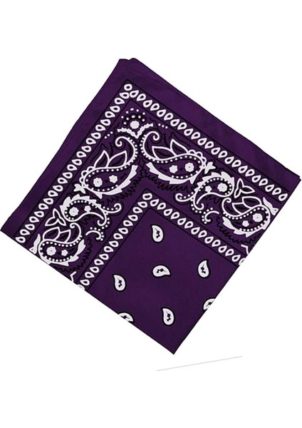 Pamuklu Baskı Kovboy Bandana Baş Sargı Boyun Eşarp Saç Band Kerchief Mor (Yurt Dışından) fırsatları