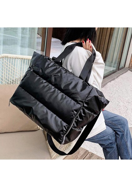 Kadın Spor Çanta Salonu Duffle Seyahat Eşleme Bagaj Omuz Çantası - Siyah (Yurt Dışından) modelleri