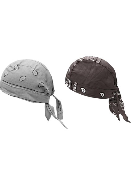 Bisiklet Korsan Şapkaları Bandana Beanie Kask Astar Baş Sargısı Eşarp Kahverengi Açık Gri (Yurt Dışından)