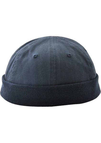 Mens Docker Brimless Hat Skullcap Beanie Işçi Denizci Rulo Kuff Kafatası Koyu Mavi (Yurt Dışından) fiyatları