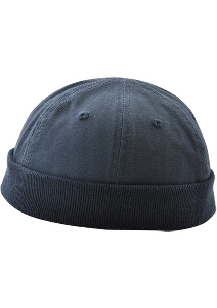 Mens Docker Brimless Hat Skullcap Beanie Işçi Denizci Rulo Kuff Kafatası Koyu Mavi (Yurt Dışından) modelleri