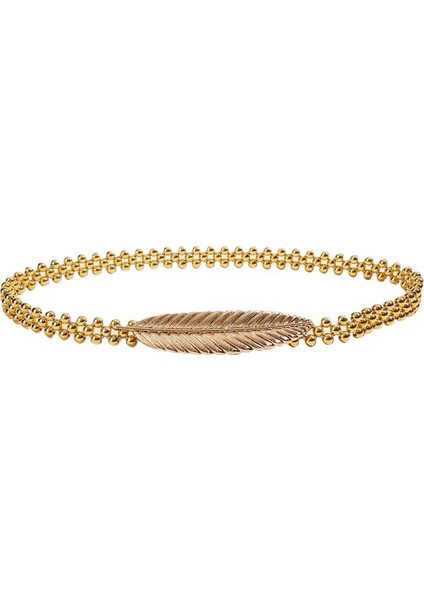 Bayan Bayanlar Sıska Elbise Kemer Gelin Kemeri Moda Elastik Bel Bandı Altın (Yurt Dışından)