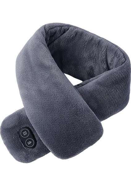 Isıtmalı Boyun Isıtıcı Eşarp Masaj USB Atkısı Yumuşak Boyun Wrap Derin Gri (Yurt Dışından)