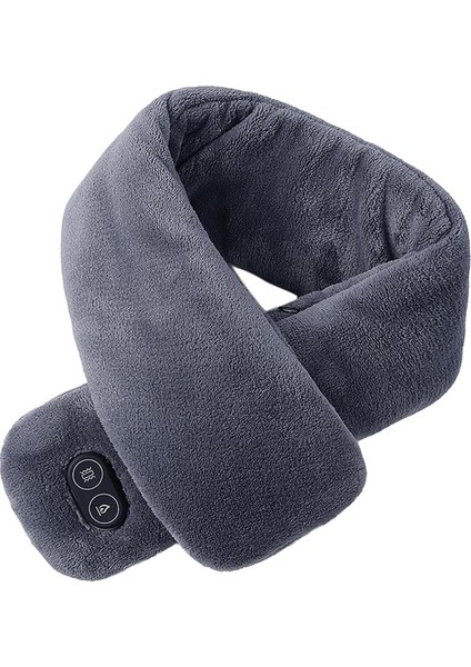 Isıtmalı Boyun Isıtıcı Eşarp Masaj USB Atkısı Yumuşak Boyun Wrap Derin Gri (Yurt Dışından)