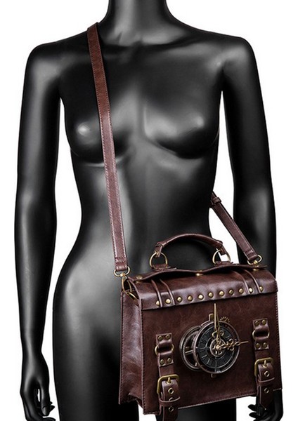 Steampunk Okulu Crossbody Messenger Çantası Gotik Deri Omuz Çantası Çantası (Yurt Dışından)