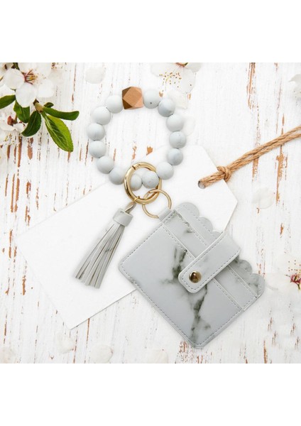 3pcs Kadın Bilek Cüzdan Kart Tutucu Bilezik Anahtar Halka Tassel (Yurt Dışından) indirimleri