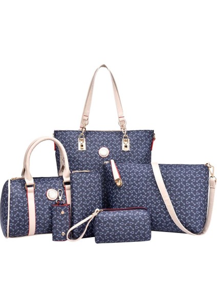 6 Adet Çanta Seti Üst Kolu Tote Crossbody Çanta Omuz Çantaları Bayan Koyu Mavi Için Set (Yurt Dışından)