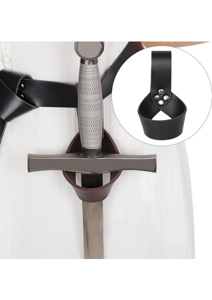 Ortaçağ Kılıç Kılıf Cutlass Dagger Skabbard Cosplay Cadılar Bayramı Yetişkinleri Style2 Siyah 20X8CM (Yurt Dışından)