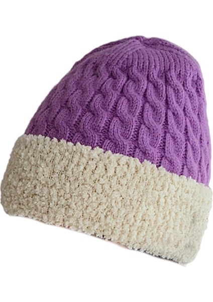 Kadınlar Şık Örgü Bere, Esnek Sıcaklık Eğimli Kalık Şapkalar Mor Için Yumuşak Şapkalar (Yurt Dışından) fiyatları