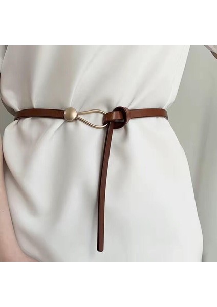 Kadınlar Knot Kemeri Ince Bel Bandı Alaşım Toka Pantolon Etekler Için Sıska Kahverengi (Yurt Dışından) modelleri