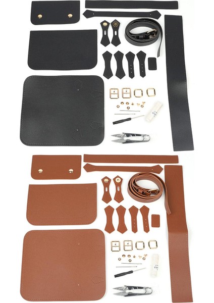 2 Set Deri Omuz Çantası Tam Kit El Sanatları Çanta Malzemeleri (Yurt Dışından)
