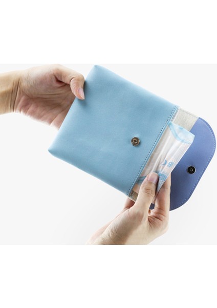 Kadın Sıhhi Peçete Çantası Tampons Kılıfı Depolama Organizatör Makyaj Anahtar Tutucu Mavi (Yurt Dışından) modelleri