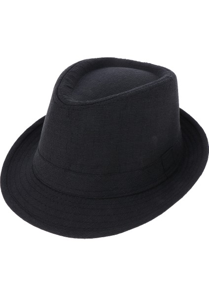 Yapılandırılmış Gangster Trilby Kumaşlı Klasik Manhattan Şapkası -, 58CM Siyah (Yurt Dışından) modelleri