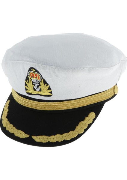 Donanma Pilot Kaptan Şapka Amiral Uçak Deniz Deniz Kruvaziyer Kostümü Şapka Beyaz Yetişkin (Yurt Dışından) fiyatları
