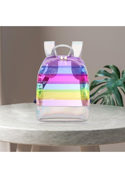 Holografik Temizle Sırt Çantası Su Geçirmez Şeffaf Omuz Çantası Casual Spor Mor (Yurt Dışından) modelleri