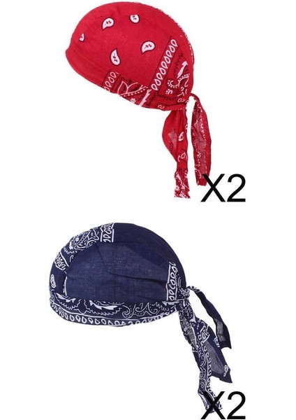 4 Adet Kafatası Şapkası Başı Atkı Bandana Türban (Yurt Dışından)