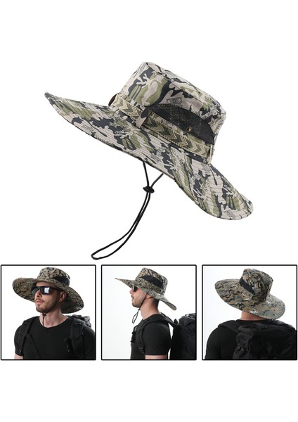 Erkek Güneş Şapkı Yaz Uv Koruma Geniş Kemeri Şapk Rüzgar Geçirmez Balıkçı Şapka Gri Yıldız Camo (Yurt Dışından) fırsatları