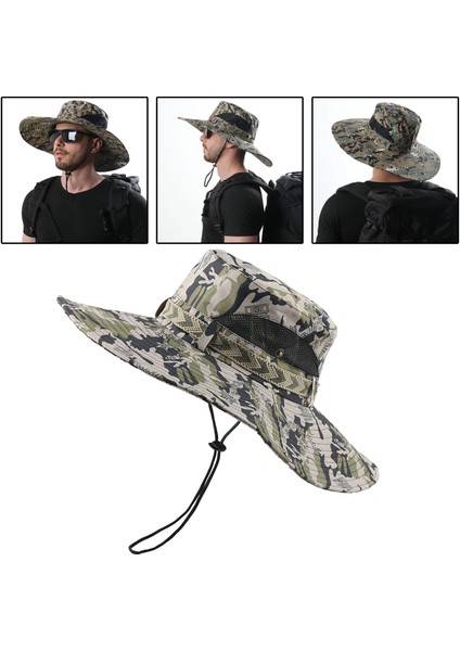 Erkek Güneş Şapkı Yaz Uv Koruma Geniş Kemeri Şapk Rüzgar Geçirmez Balıkçı Şapka Gri Yıldız Camo (Yurt Dışından) indirimleri