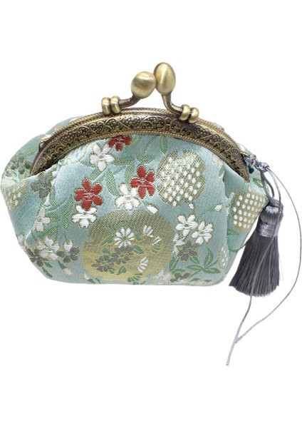 Klasik Toka Madeni Para Çantaları Çiçek Değişimi Tutucu Öpücük Kilit Enfes Cüzdan Açık Yeşil (Yurt Dışından) fiyatları