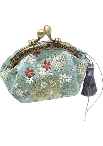 Klasik Toka Madeni Para Çantaları Çiçek Değişimi Tutucu Öpücük Kilit Enfes Cüzdan Açık Yeşil (Yurt Dışından) modelleri