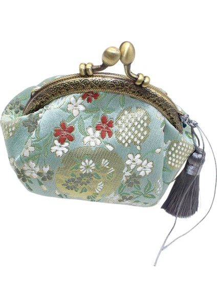 Klasik Toka Madeni Para Çantaları Çiçek Değişimi Tutucu Öpücük Kilit Enfes Cüzdan Açık Yeşil (Yurt Dışından) fırsatları