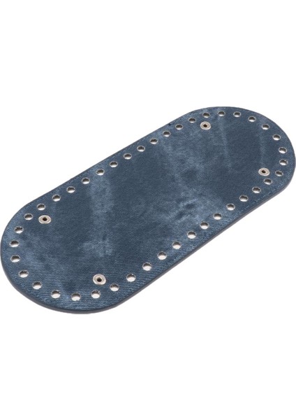 1x Dıy Tığ Torbası Alt Şekillendirici Ped 42 Delik Çanta Yastık Takma Oval Taban Denim Gri (Yurt Dışından)