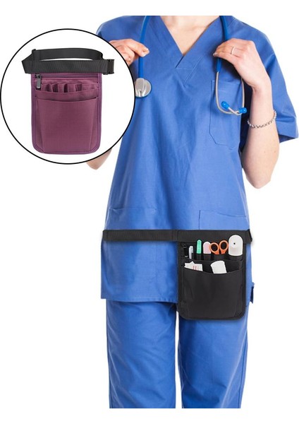 Naylon Yardımcı Hemşire Organizatör Kemer Cep Hızlı Topla Bel Çantası Fanny Paketi Mor (Yurt Dışından) fiyatları