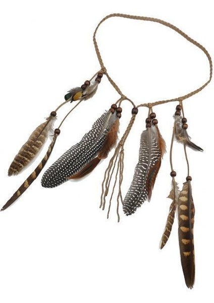 4xhippie Hint Tüyü Şekli Kafa Bandı Boho Dokuma Tüyler Saç Halat Headdress 4 Pc (Yurt Dışından)