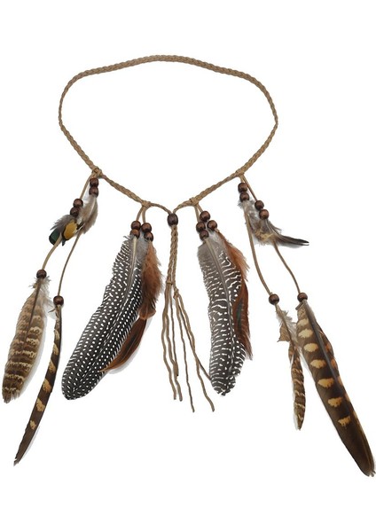 4xhippie Hint Tüyü Şekli Kafa Bandı Boho Dokuma Tüyler Saç Halat Headdress 4 Pc (Yurt Dışından) indirimleri