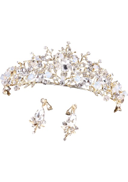 Tiara Crown Style B ve Küpeler (Yurt Dışından)