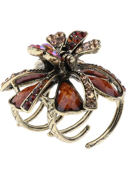 Vintage Rhinestone Saç Klip Çiçek Rhinestone Saç Pimleri Saç Pençesi Money Şampanya (Yurt Dışından)