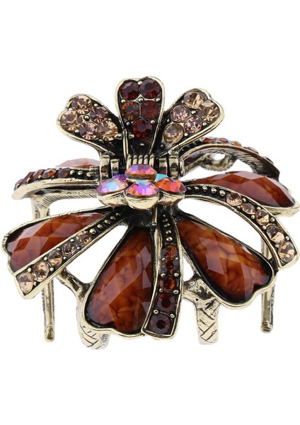 Vintage Rhinestone Saç Klip Çiçek Rhinestone Saç Pimleri Saç Pençesi Money Şampanya (Yurt Dışından) fiyatları