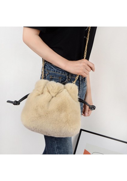 Moda Peluş Omuz Çantası Çanta Kadın Parti Bej Için Çanta Crossbody Çanta (Yurt Dışından) fırsatları