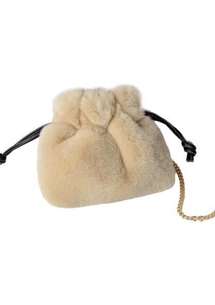 Moda Peluş Omuz Çantası Çanta Kadın Parti Bej Için Çanta Crossbody Çanta (Yurt Dışından) indirimleri