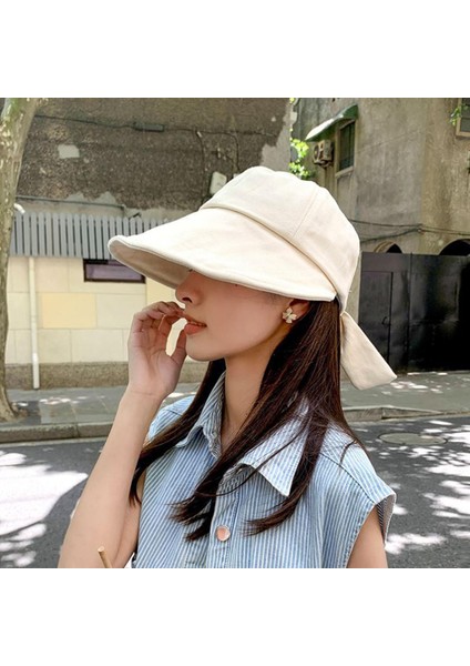 Yaz Kadın Visor Şapka At Kuyruğu Plajı Kapaklar Günlük Seyahat Bej Için Günlük Güneş Şapkası (Yurt Dışından) modelleri